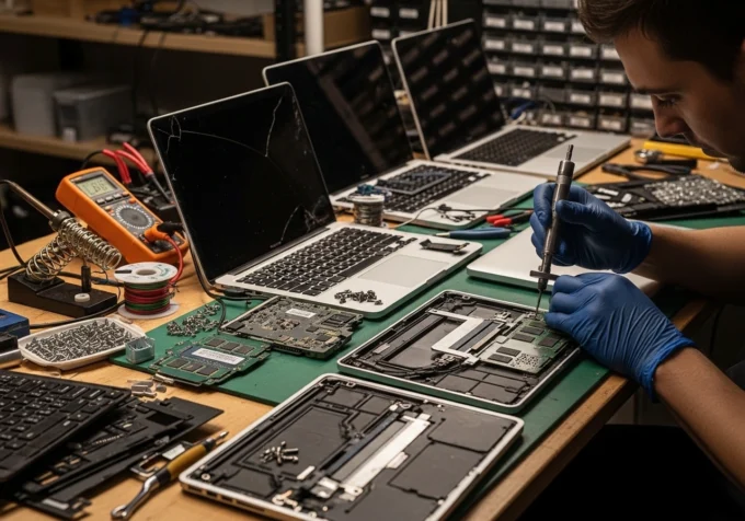 MacBook repair completed and ready for pickup