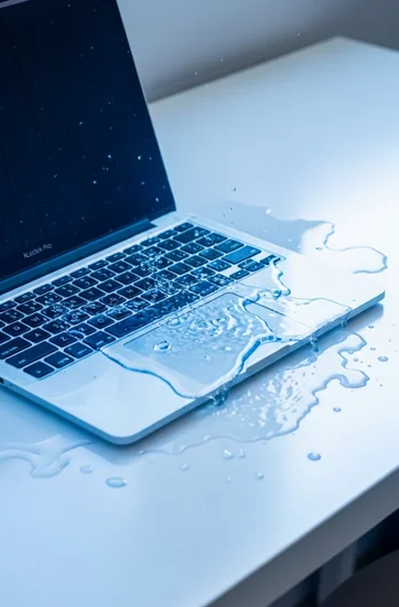 MacBook water damage repair liquid spill cleanup