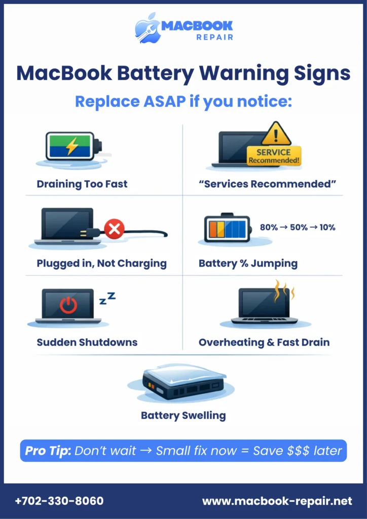 MacBook battery warning signs